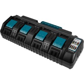 Fancy Buying 4-Port 18V DC18SF Fast Charger with Dual USB Port Compatible with Makita 14.4V 18V LXT Li-ion BL1830 BL1840 BL1850 BL1860 BL1815 BL1430, Replace Makita DC18SF DC18RC DC18RD DC18RA in Kuwait