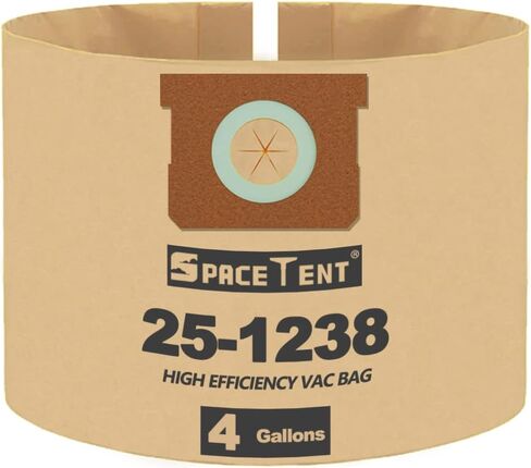 3 Pack Vacuum Filter Bags compatible with Stanley and PorterCable 4 Gallon Wet Dry Vacuum, Part # 25-1238 in Kuwait