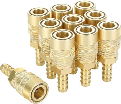 Brass Air Coupler, 1/4 Inch Body Size, 3/8 Inch NPT Female Threads Size, Industrial M-Type, 1 Piece Air Compressor Hose Fitting in Kuwait