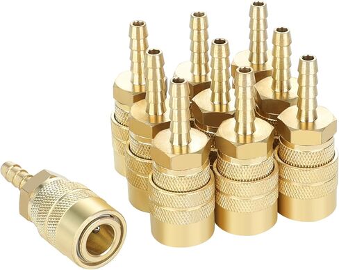 Brass Air Coupler, 1/4 Inch Body Size, 3/8 Inch NPT Female Threads Size, Industrial M-Type, 1 Piece Air Compressor Hose Fitting in Kuwait