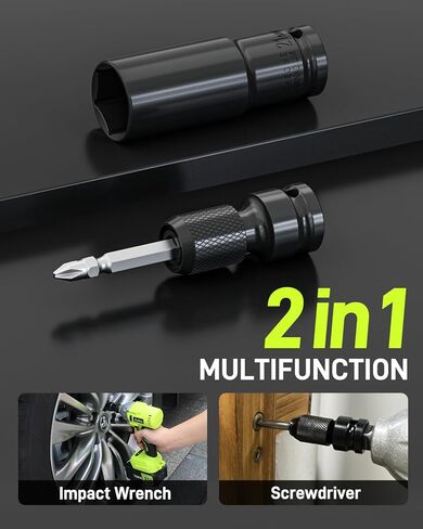 مفتاح ربط كهربائي لاسلكي من أوكيا - 1/2 بوصة، 21 فولت، محرك تأثير بدون فرش، أقصى عزم دوران 240 قدم - رطل (320 نيوتن متر)، مسدس تأثير مع بطارية ليثيوم أيون 3.0 أمبير وشاحن سريع، 3 قطع مقابس تأثير لمنزل السيارة in Kuwait