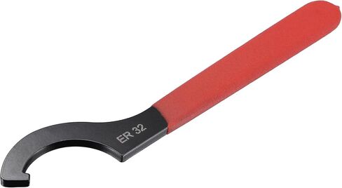 uxcell C Hook Spanner Wrench for Lathe Clamping ER25 Collet Chuck Nut with Red Non-slip Handle in Saudi Arabia