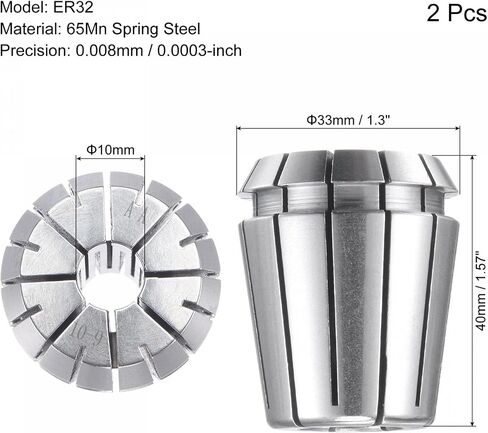 uxcell ER32 Spring Collet, 10mm Chuck for CNC Engraving Machine Lathe Milling 2pcs in Saudi Arabia