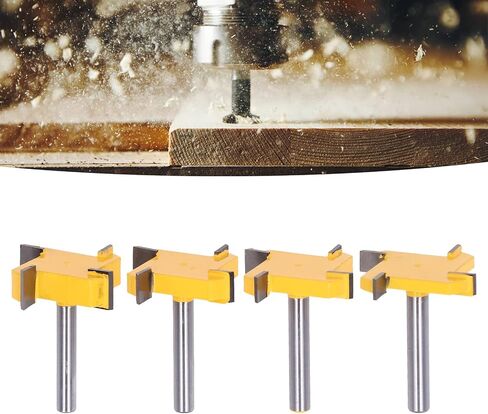4 قطع CNC لوح سبويلد بورد توجه بت ، 4 مزايار 1/4 بوصة عرقوب كربيد لوح مسطحة راوتر، 1/4 بوصة 5/16 بوصة 3/8 بوصة 1/2 بوصة عمق الطحن in Saudi Arabia