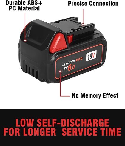 قطعتان بديلتان من Bslite لبطارية Milwaukee M18 6.0Ah 48-11-1862 متوافقة مع أدوات بطارية Milwaukee M18 والشاحن (أسود) in Kuwait