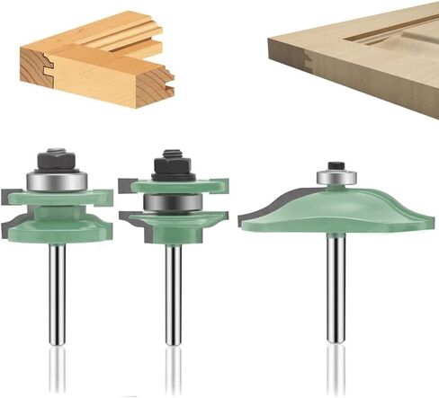 LEATBUY 43 PCS Router Bit Set 1/2-Inch Shank, Panel Cabinet Door Router Bits, Woodworking Wood Cutter, Wood Carbide Groove Tongue Milling Tool(1/2 Side) in Saudi Arabia