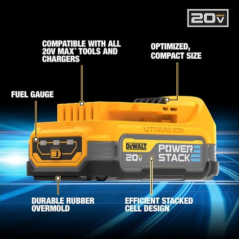 بطارية DEWALT 20V MAX* POWERSTACK™‎ المدمجة، عبوتان (DCBP034-2) in Saudi Arabia
