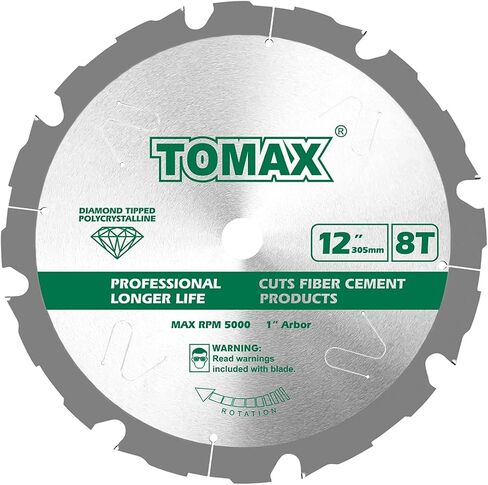 TOMAX PCDM61204 6-1/2 Inch 4 Tooth Polycrystalline Diamond Tipped (PCD) Hardie Fiber Cement Saw Blade with 5/8-Inch DMK Arbor in Saudi Arabia
