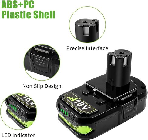 مجموعة بطاريات وشاحن مطورة 3.5 أمبير 18 فولت لبطارية Ryobi 18 فولت وشاحن P117، Cell9102 متوافق مع Ryobi 18V ONE + P108 P107 P104 P105 P102 P103 شاحن أدوات مع 260051002 P117 P118 in Kuwait