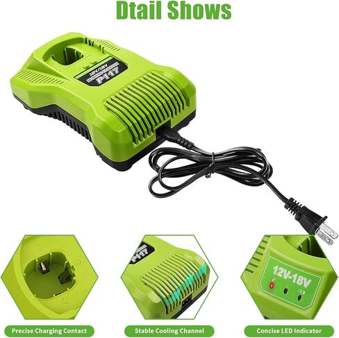 مجموعة بطاريات وشاحن مطورة 3.5 أمبير 18 فولت لبطارية Ryobi 18 فولت وشاحن P117، Cell9102 متوافق مع Ryobi 18V ONE + P108 P107 P104 P105 P102 P103 شاحن أدوات مع 260051002 P117 P118 in Kuwait