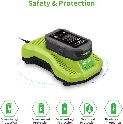 مجموعة بطاريات وشاحن مطورة 3.5 أمبير 18 فولت لبطارية Ryobi 18 فولت وشاحن P117، Cell9102 متوافق مع Ryobi 18V ONE + P108 P107 P104 P105 P102 P103 شاحن أدوات مع 260051002 P117 P118 in Kuwait