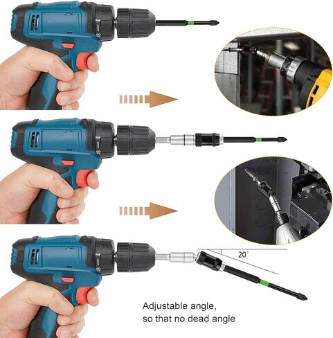 14PC Magnetic Screwdriver Bit Set, Impact Phillips Drill Bit with Magnetic Bit Holder, S2 Alloy Steel Anti-Slip Long Drill Bits 1/4 Hex Shank Cross Impact Driver Bit for Power Drilling (25-150mm) in Kuwait