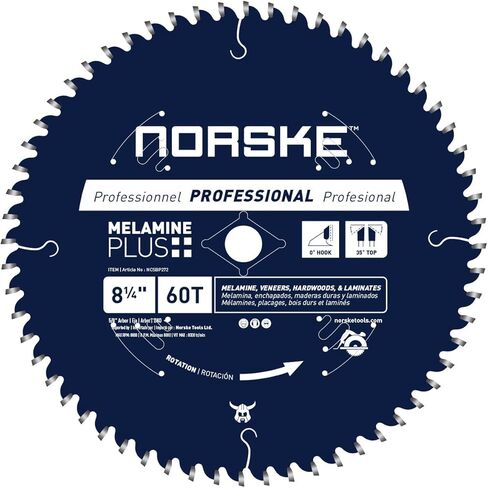 Norske Tools NCSBP271 7-1/4 inch 40T Melamine Plus Saw Blade for Ultra-Smooth Cutting of Melamine, Laminates, Hardwoods and Laminate Flooring 5/8 inch Bore with Diamond Knockout, 7-1/4" x 40 Teeth in Saudi Arabia