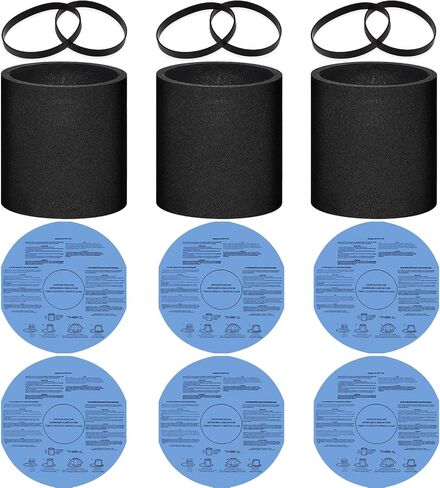90585 Filter Foam Sleeve and 9010700 Dry Filter Disc & Band for Shop Vac | Wet/Dry for Vacmaster for Genie Shop 5 Gallon Up Vacuum, Compare to Part #9058500, 9010700, 3 Filter +6 Dry Filter +6 Band in Kuwait