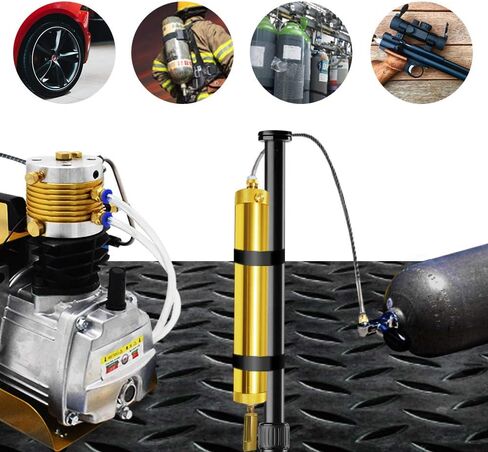 30Mpa النفط المياه فاصل PCP مضخة ضاغط الهواء 4500Psi ارتفاع ضغط فلتر الهواء الغوص فاصل L300mm OD50mm مع 8mm أنثى وذكر موصل سريع (الأزرق) in Kuwait