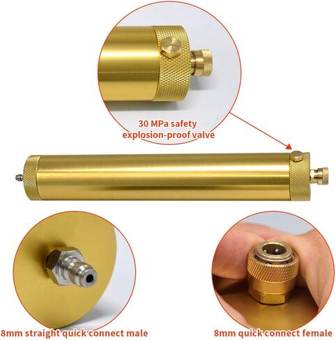 30Mpa النفط المياه فاصل PCP مضخة ضاغط الهواء 4500Psi ارتفاع ضغط فلتر الهواء الغوص فاصل L300mm OD50mm مع 8mm أنثى وذكر موصل سريع (الأزرق) in Kuwait