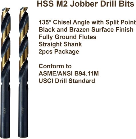 MAXTOOL No.31 2 قطعة مثاقب بطول Jobber متطابقة قطر 0.120 بوصة HSS M2 لقم ثقب ملتوي سلك قياس مثقاب ساق مستقيمة مرقمة؛ JBN02H10R31P2 in Saudi Arabia