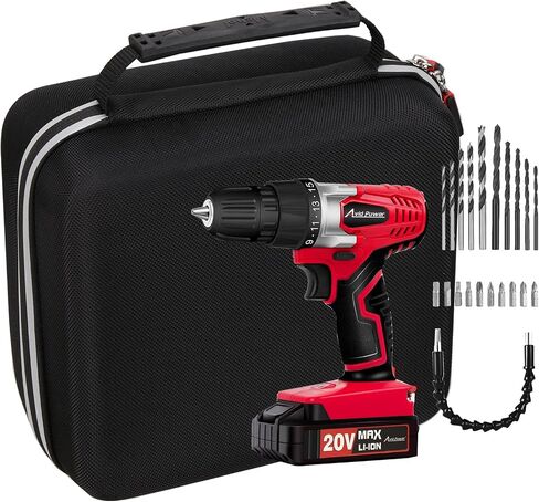 Mchoi Hard Portable Case Fits for Avid Power 20V MAX Lithium Ion Cordless Drill Set, 3/8 inches Keyless Chuck,Variable Speed, 16 Position and 22pcs Drill/Driver Bits, CASE ONLY in Saudi Arabia