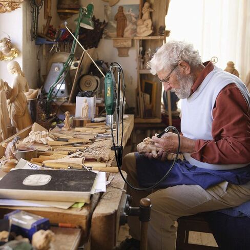 TECCPO Rotary Tool Kit 1.8 amp, 10000-40000RPM Power Wood Carving Tools with Universal Keyless Chuck and Flex Shaft, 6 Variable Speed- 6 Attachments & 196 Accessories Perfect for Crafting and DIY in Kuwait