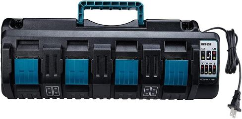 يتوهم شراء 4-ميناء 18V DC18SF شاحن سريع مع منفذ USB مزدوج متوافق مع ماكيتا 14.4V 18V LXT ليثيوم أيون BL1830 BL1840 BL1850 BL1860 BL1815 BL1430، استبدال ماكيتا DC18SF DC18RC DC18RD DC18RA in Saudi Arabia