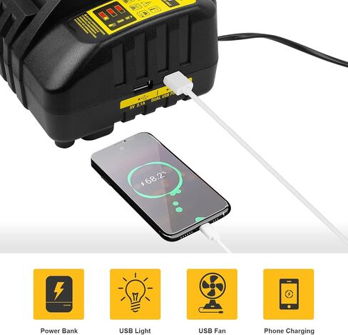 4-Port Battery Rapid Charger DCB104 for DEWALT 12V MAX, 20V MAX, and FLEXVOLT 20V/60V MAX Lithium ion Battery Charging Station (w/ 2 USB Ports) in Saudi Arabia