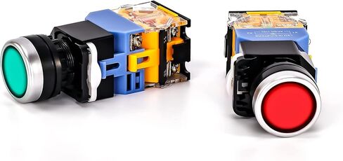 محول من مرحلة واحدة إلى 3 مراحل، 2 قطعة 110 فولت 22 مم مفتاح زر ضغط لحظي (1 أحمر 1 أخضر) in Kuwait