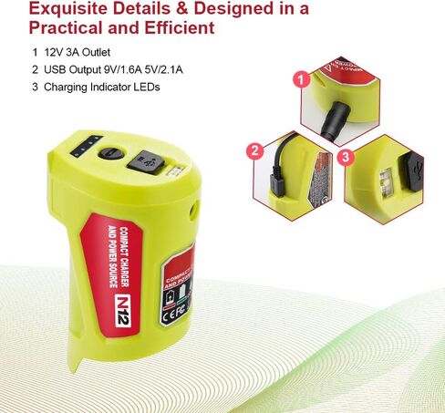 12V USB Power Source Power Adapter 48-59-1201 Charger for Milwaukee 12V M12 Lithium-ion Battery 48-11-2420 48-11-2411 48-11-2401 48-11-2402 in Saudi Arabia