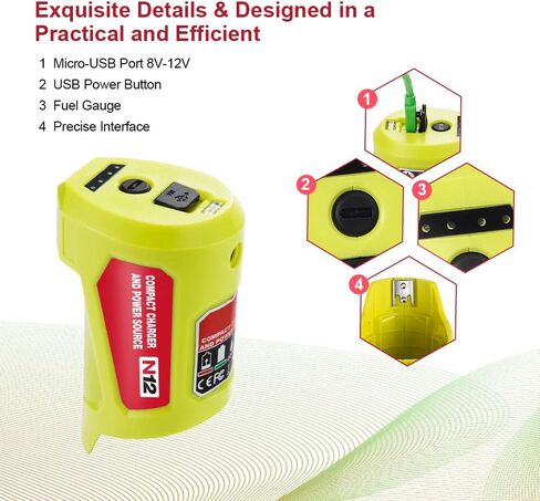12V USB Power Source Power Adapter 48-59-1201 Charger for Milwaukee 12V M12 Lithium-ion Battery 48-11-2420 48-11-2411 48-11-2401 48-11-2402 in Saudi Arabia
