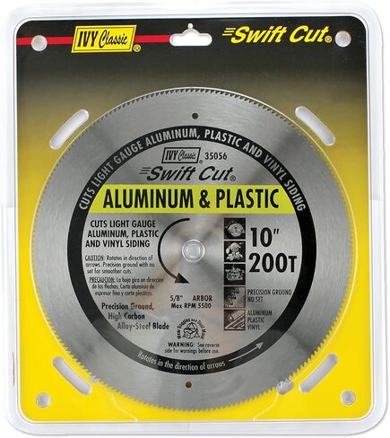IVY Classic 35050 Swift Cut 7-1/4"128 سن من الألومنيوم والبلاستيك شفرة منشار دائري للقطع مع 5/8" قطعة من الألماس، 1/بطاقة in Kuwait