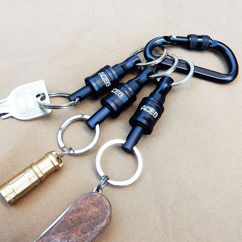 ACEG حامل مفتاح محول سريع الإصدار حلقة مفاتيح حلقة معدنية سوداء غير لامعة إصدار 3 قطع in Kuwait