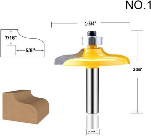 Architectural Molding Router Bit Set 1/4-Inch Shank 5 PCS, Corner Rounding Edge-forming Roundover Beading Router Bit Set, Woodworking Milling Tools(1/4 Line) in Saudi Arabia