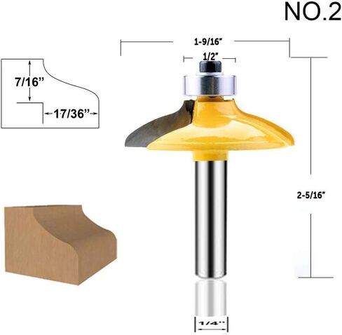 Architectural Molding Router Bit Set 1/4-Inch Shank 5 PCS, Corner Rounding Edge-forming Roundover Beading Router Bit Set, Woodworking Milling Tools(1/4 Line) in Saudi Arabia