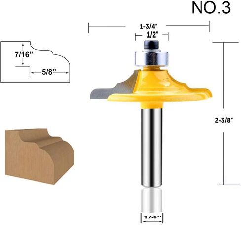 Architectural Molding Router Bit Set 1/4-Inch Shank 5 PCS, Corner Rounding Edge-forming Roundover Beading Router Bit Set, Woodworking Milling Tools(1/4 Line) in Saudi Arabia