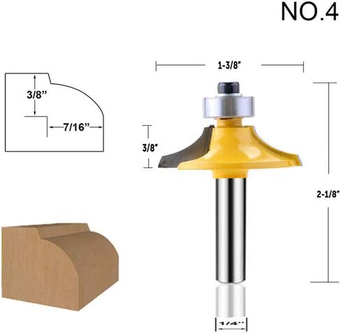 Architectural Molding Router Bit Set 1/4-Inch Shank 5 PCS, Corner Rounding Edge-forming Roundover Beading Router Bit Set, Woodworking Milling Tools(1/4 Line) in Saudi Arabia