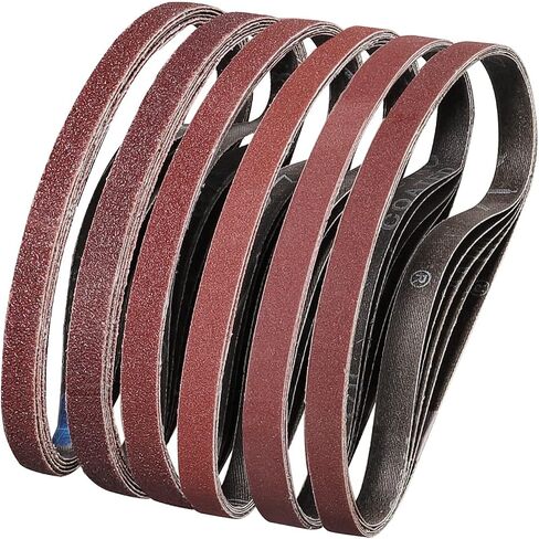 36 Pack 1/2X18 Inch Sanding Belts 40/60/80/120/180/240 Grit | Premium Aluminum Oxide,Heavy Duty Long-Lasting Belt Sander Belt,Mini Belt Sander Paper for Wood Metal Paint Sanding in Saudi Arabia