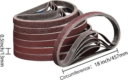 36 Pack 1/2X18 Inch Sanding Belts 40/60/80/120/180/240 Grit | Premium Aluminum Oxide,Heavy Duty Long-Lasting Belt Sander Belt,Mini Belt Sander Paper for Wood Metal Paint Sanding in Saudi Arabia
