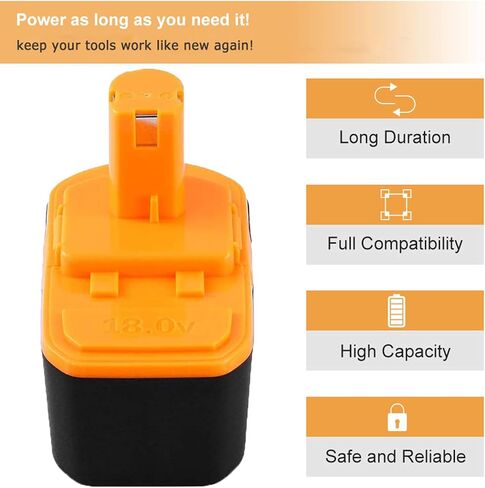 2Packs P100 3.6Ah 18V Replacement Battery Compatible with Ryobi 18V Battery One+ P101 ABP1801 ABP1803 BPP1820 130224028 130224007 in Saudi Arabia