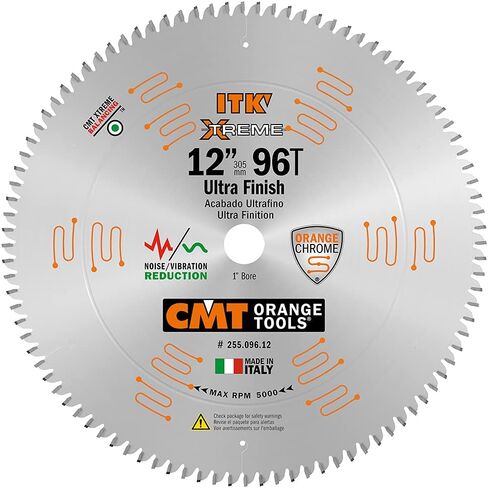 CMT 255.096.12 ITK Industrial Fine Finish Saw Blade, 12-Inch x 96 Teeth 40° ATB Grind with 1-Inch Bore in Saudi Arabia