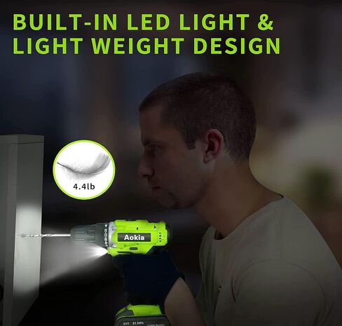 مجموعة مثقاب كهربائي لاسلكي من اوكيا: مجموعة ادوات مفك كهربائي 21 فولت 3/8 انش ظرف بدون مفتاح 1500 دورة في الدقيقة سرعة متغيرة للحفر على الحائط والخشب والمعدن 43 قطعة in Kuwait