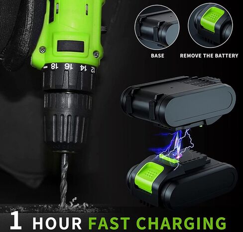 مجموعة مثقاب كهربائي لاسلكي من اوكيا: مجموعة ادوات مفك كهربائي 21 فولت 3/8 انش ظرف بدون مفتاح 1500 دورة في الدقيقة سرعة متغيرة للحفر على الحائط والخشب والمعدن 43 قطعة in Kuwait