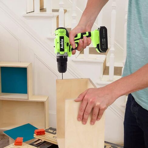 مجموعة مثقاب كهربائي لاسلكي من اوكيا: مجموعة ادوات مفك كهربائي 21 فولت 3/8 انش ظرف بدون مفتاح 1500 دورة في الدقيقة سرعة متغيرة للحفر على الحائط والخشب والمعدن 43 قطعة in Kuwait