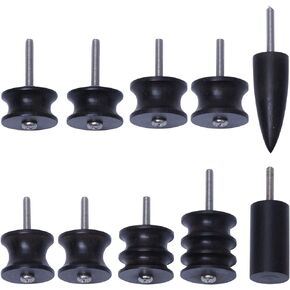 10Pcs Black Ebony Wood Leather Burnisher Pointed Tip, Leather Slicker Burnishing Tool for Compatible with Rotary Dremel Tools (Black) in Kuwait