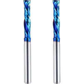 BITITZ 2 قطعة 1/8 بوصة ضغط (أعلى وأسفل) راوتر بت 3/4 بوصة طول القطع كربيد CNC بت مع مطلي لنقش الخشب in Kuwait