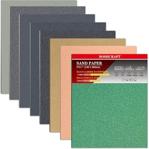 Mojucraft 24 Pcs Sandpaper, Wet & Dry Sandpaper Assortment 60/120/320/600/800/1000/1500/2500 Grit Sand Paper for Wood Metal Automotive Drywall Plastic 9 × 11 inch Sandpaper Sheets in Saudi Arabia