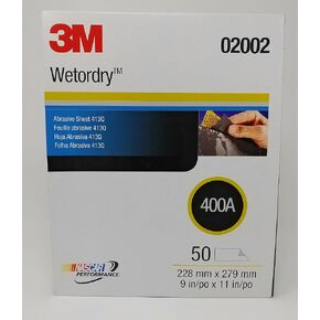3M Wetordry Abrasive Sheet 413Q, 02002, 9 in x 11 in, 400A, 50 Sheets Per Box in Saudi Arabia