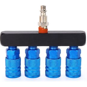 TAISHER 3-Way Straight Air Manifold 4 Ports Aluminum Industrial Pneumatic Air Compressor Quick Connect Socket In Line Type Air Hose Splitter with 3 Couplers and 1/4" Male NPT Plug in Saudi Arabia