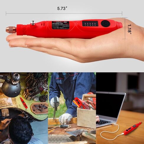 GOXAWEE Mini Cordless Rotary Tool with 105pcs Accessories, 5-Speed and USB Charging, Multi-Purpose Power Rotary Tool with 3.7V Li-ion Battery for Handmade Crafting and DIY Creations.(Red) in Kuwait