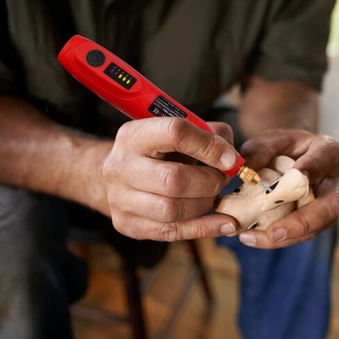 GOXAWEE Mini Cordless Rotary Tool with 105pcs Accessories, 5-Speed and USB Charging, Multi-Purpose Power Rotary Tool with 3.7V Li-ion Battery for Handmade Crafting and DIY Creations.(Red) in Kuwait