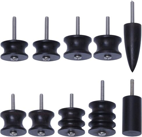 10Pcs Black Ebony Wood Leather Burnisher Pointed Tip, Leather Slicker Burnishing Tool for Compatible with Rotary Dremel Tools (Black) in Saudi Arabia
