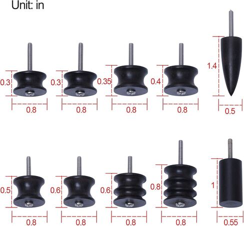 10Pcs Black Ebony Wood Leather Burnisher Pointed Tip, Leather Slicker Burnishing Tool for Compatible with Rotary Dremel Tools (Black) in Saudi Arabia